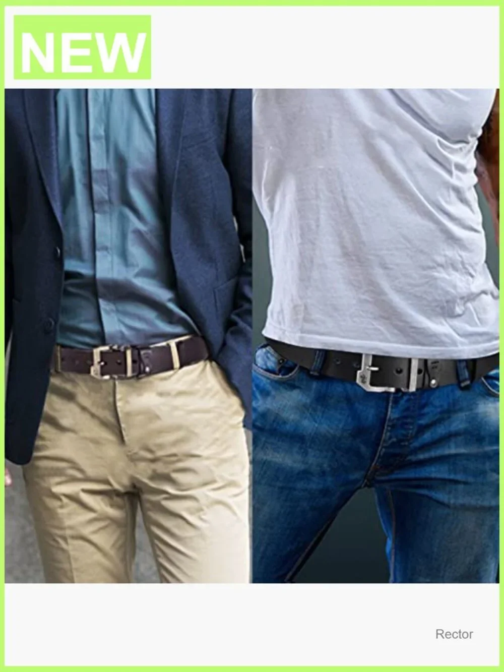 Men's Genuine Leather Dress Belt Classic Heavy Duty Buckle Casual for Jeans
